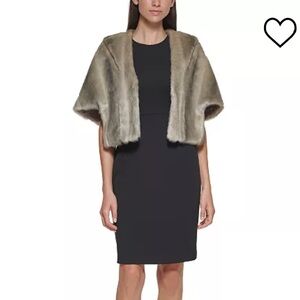 Eliza J Faux Fur Shrug